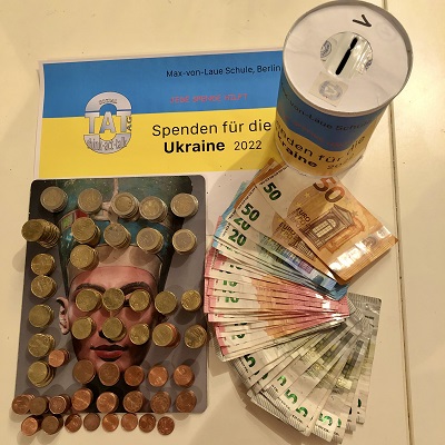 Sammelbüchsen klappern für die UKRAINE